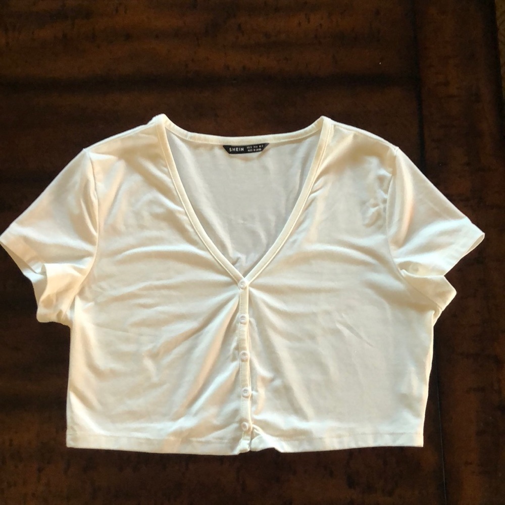 SOLD! - Shein White Crop top XL - Picture 1 of 6